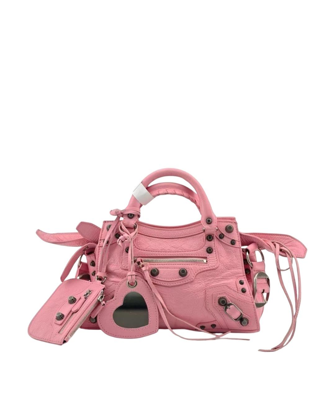 BALENCIAGA Розовая кожаная сумка через плечо, фото 1