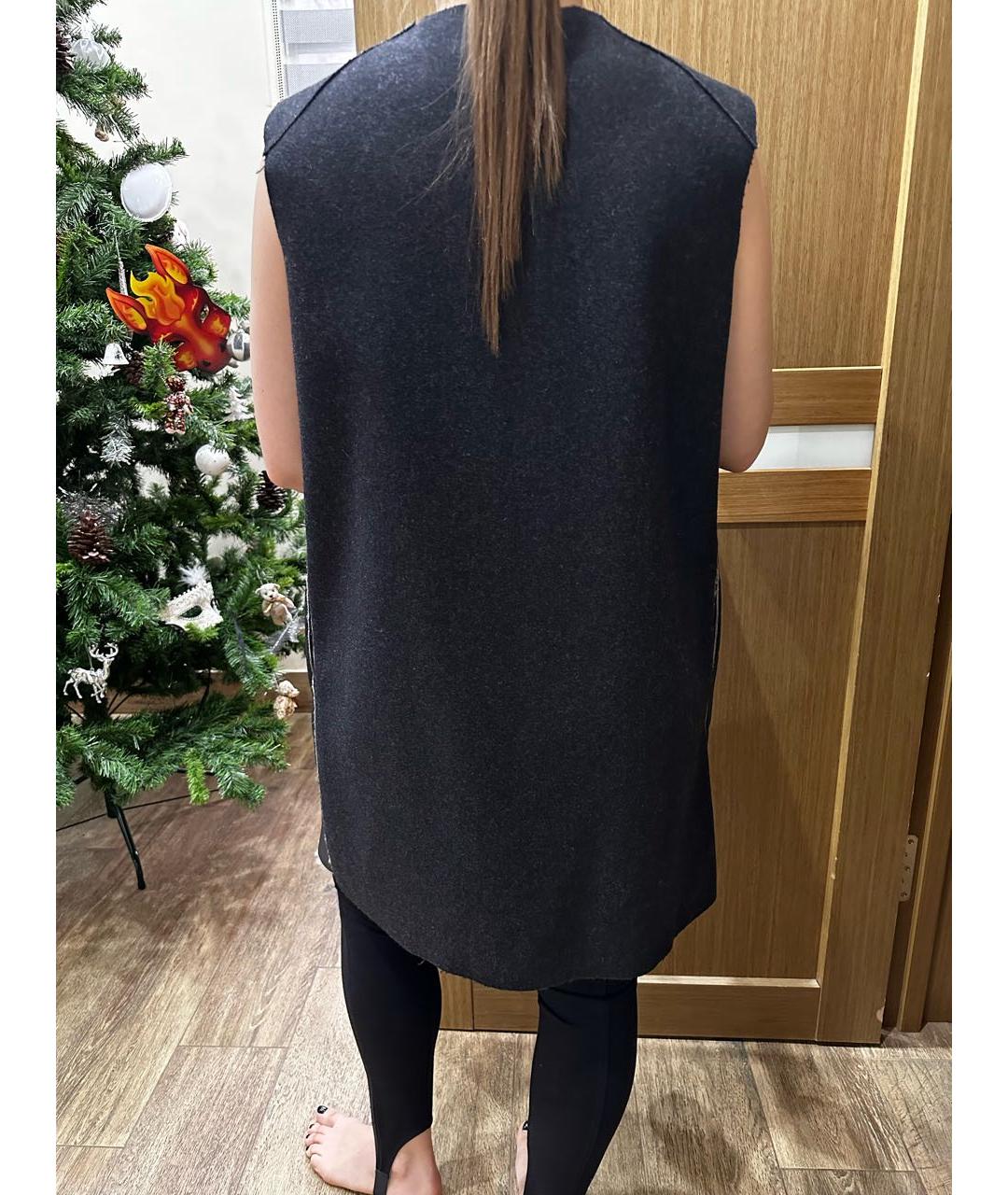 MARNI Черный кожаный жилет, фото 6