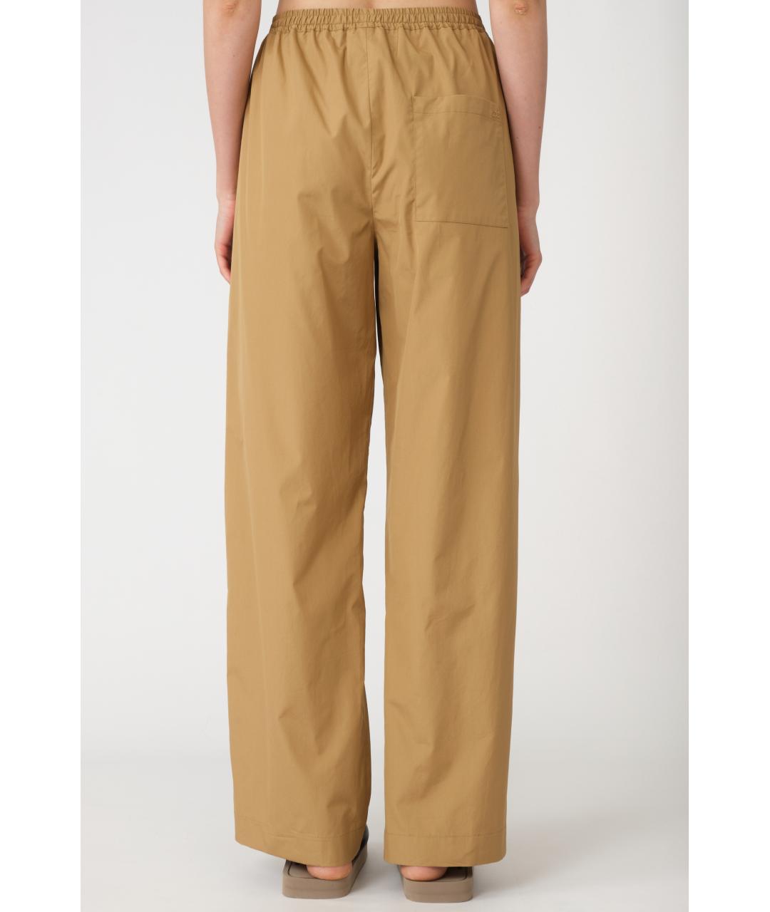 LOULOU STUDIO Коричневые хлопковые прямые брюки, фото 4