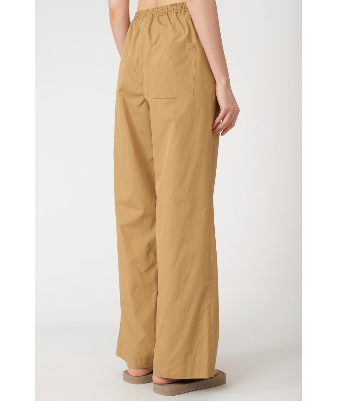 LOULOU STUDIO Коричневые хлопковые прямые брюки, фото 3