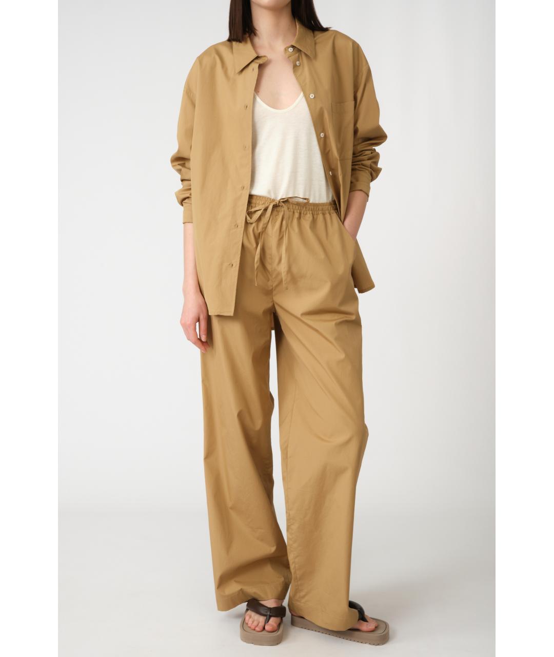 LOULOU STUDIO Коричневые хлопковые прямые брюки, фото 8