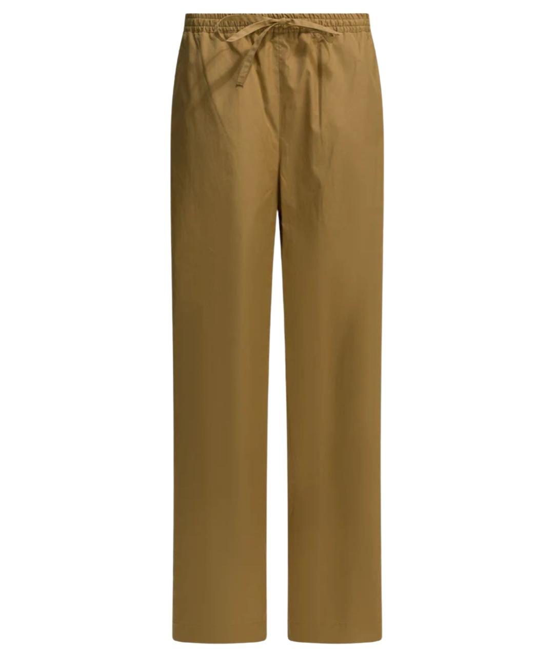 LOULOU STUDIO Коричневые хлопковые прямые брюки, фото 1