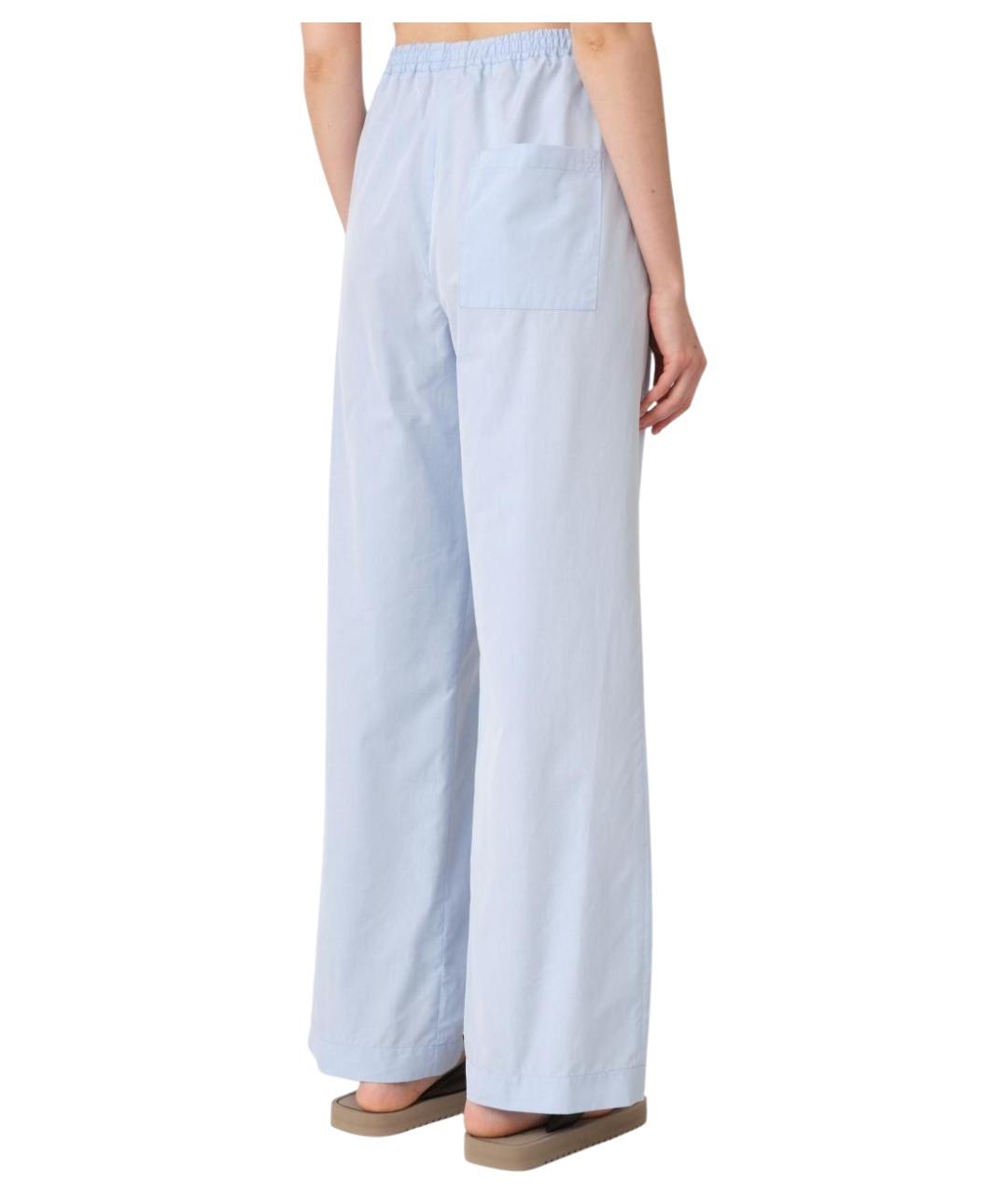 LOULOU STUDIO Голубые хлопковые прямые брюки, фото 3