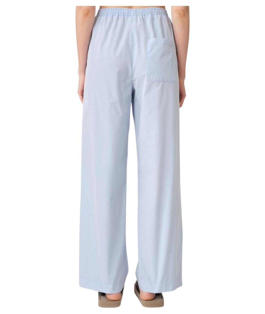 LOULOU STUDIO Голубые хлопковые прямые брюки, фото 4