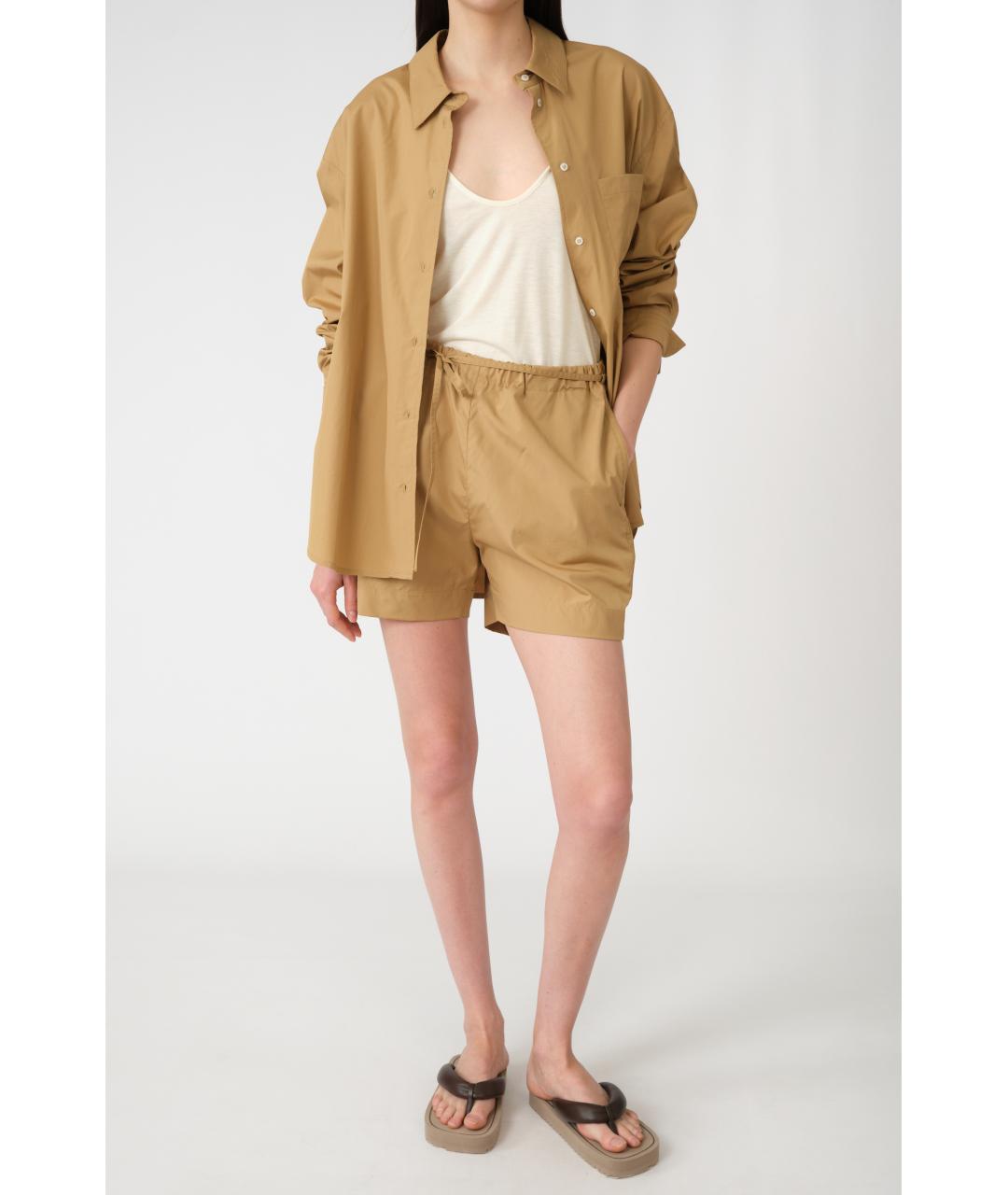 LOULOU STUDIO Бежевые хлопковые шорты, фото 8