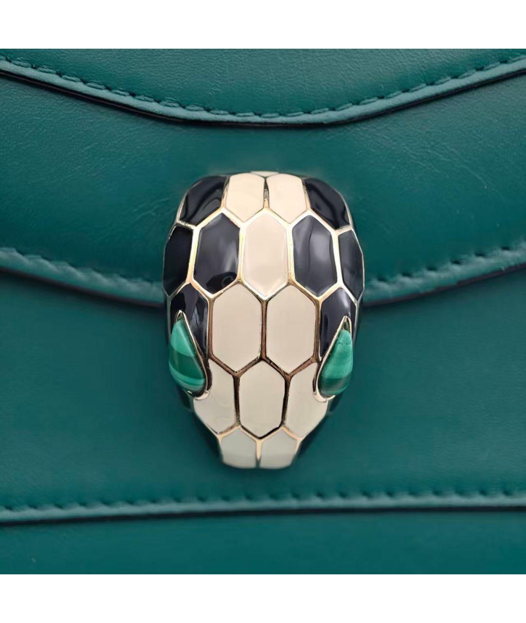 BVLGARI Зеленая кожаная сумка через плечо, фото 7