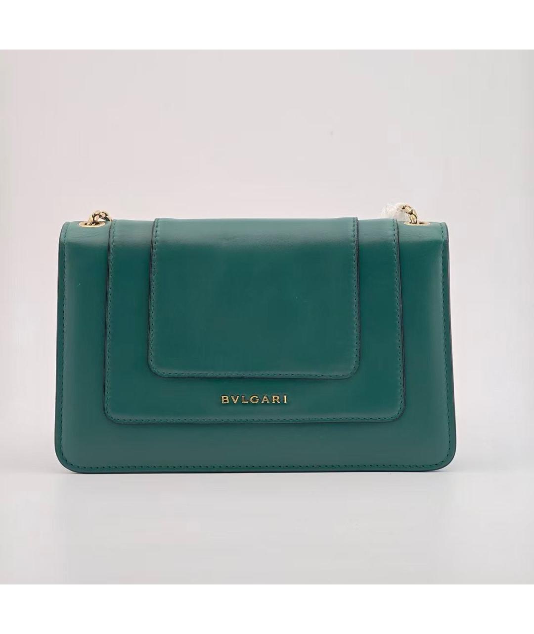 BVLGARI Зеленая кожаная сумка через плечо, фото 3