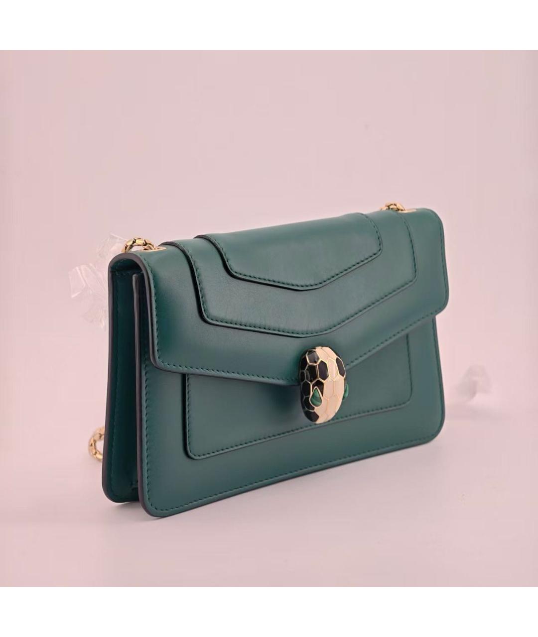 BVLGARI Зеленая кожаная сумка через плечо, фото 5