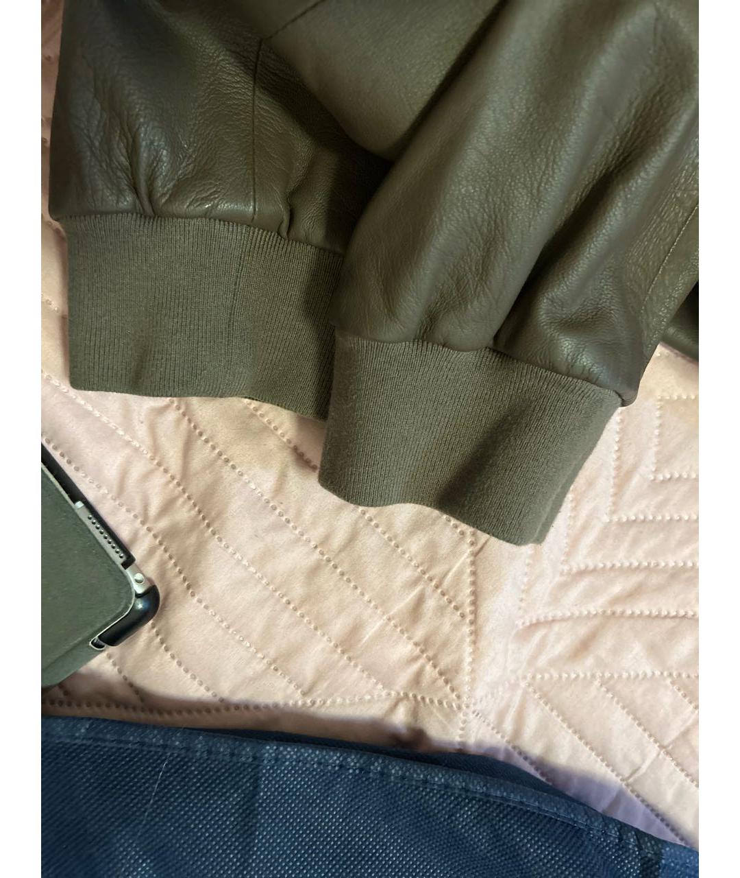 GUCCI Хаки кожаная куртка, фото 4