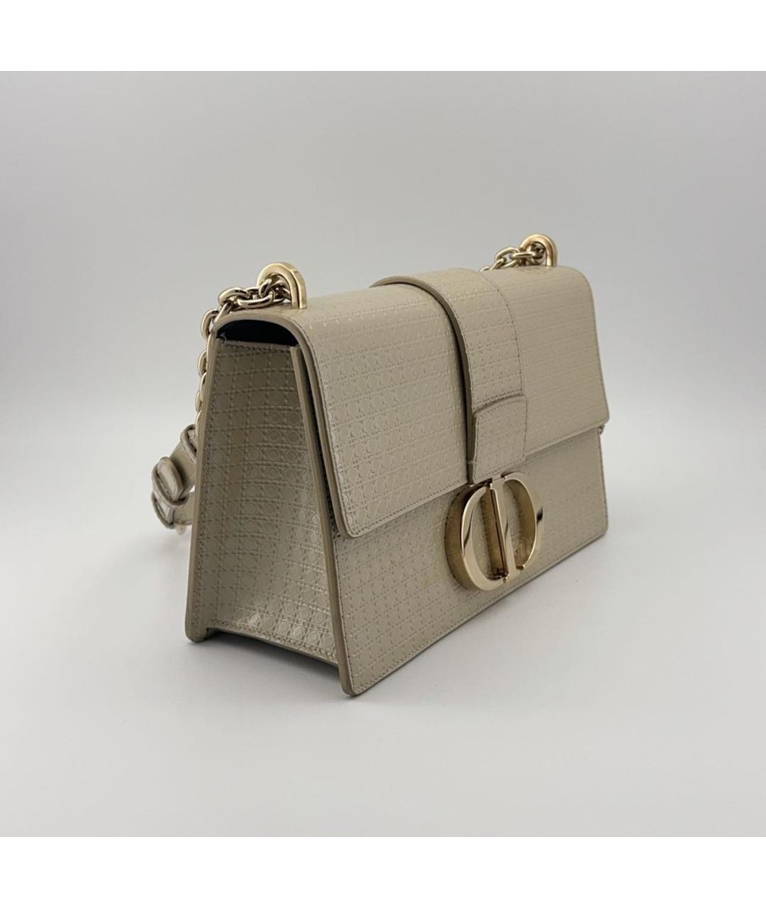 CHRISTIAN DIOR Бежевая кожаная сумка через плечо, фото 3