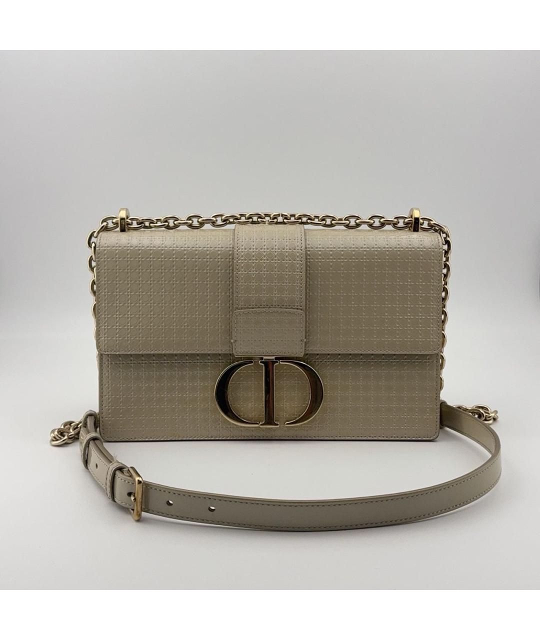CHRISTIAN DIOR Бежевая кожаная сумка через плечо, фото 2