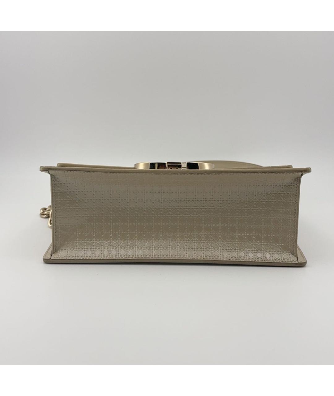 CHRISTIAN DIOR Бежевая кожаная сумка через плечо, фото 6