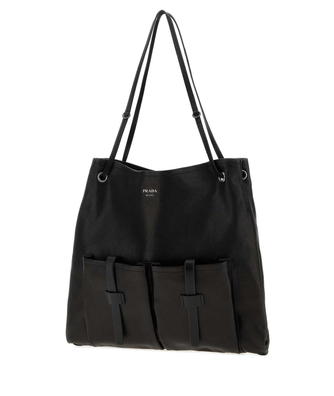 PRADA Черная кожаная сумка тоут, фото 2