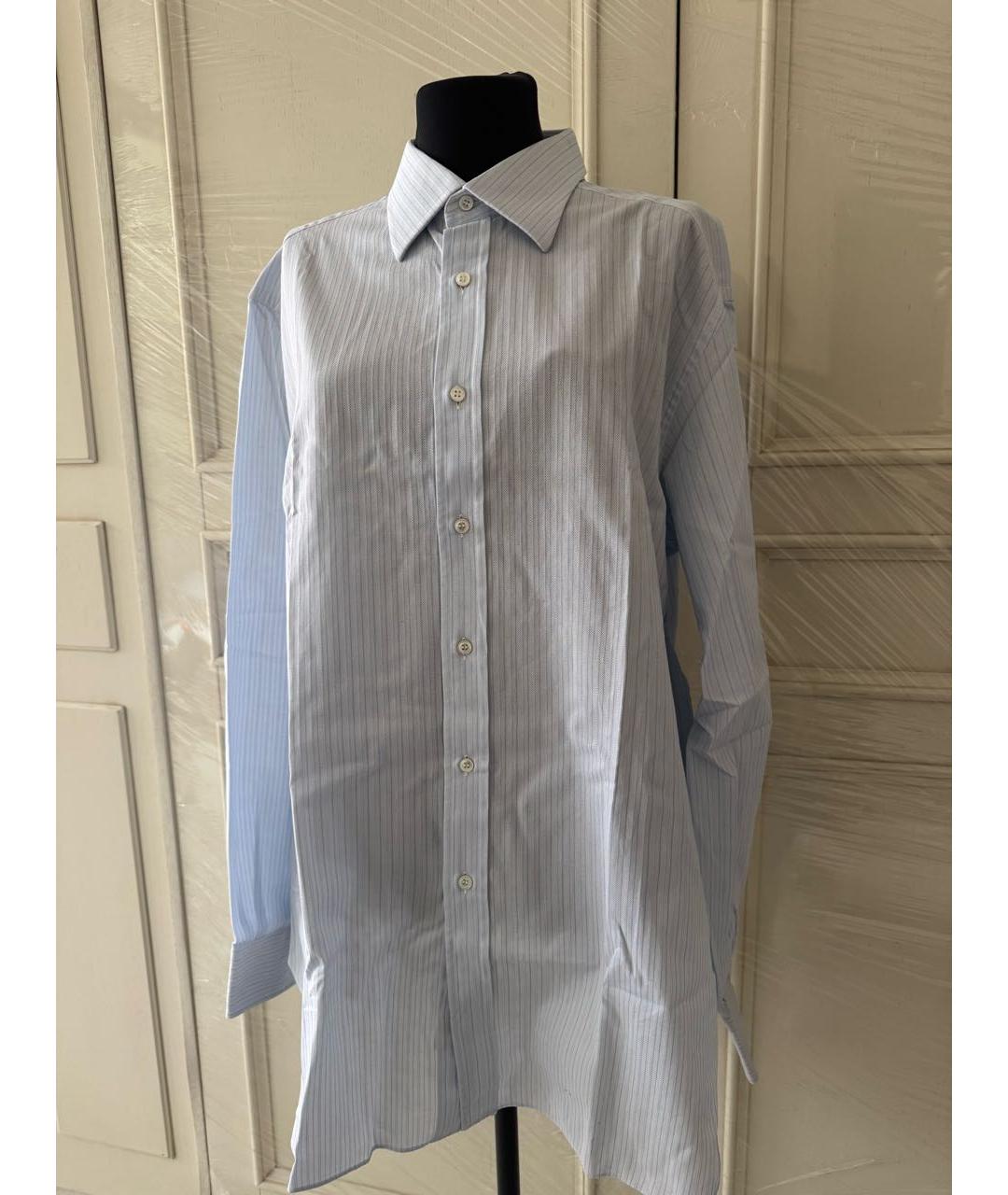 BRIONI Голубая хлопковая классическая рубашка, фото 5