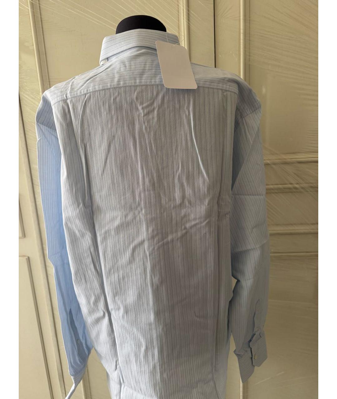 BRIONI Голубая хлопковая классическая рубашка, фото 2