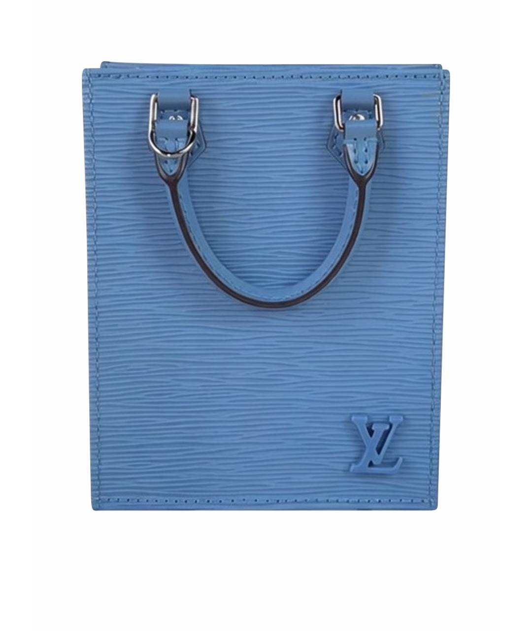 LOUIS VUITTON Голубая кожаная сумка с короткими ручками, фото 1