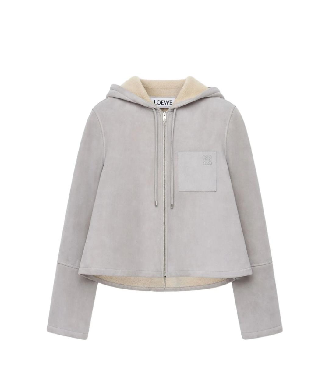 LOEWE Серая кожаная куртка, фото 1