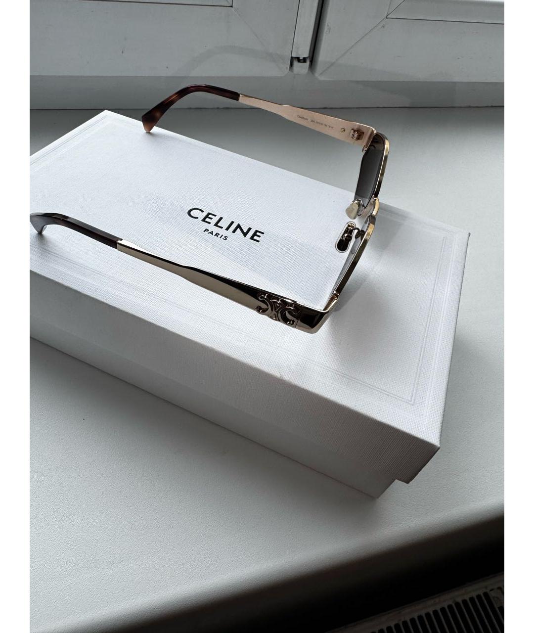 CELINE Золотые металлические солнцезащитные очки, фото 6