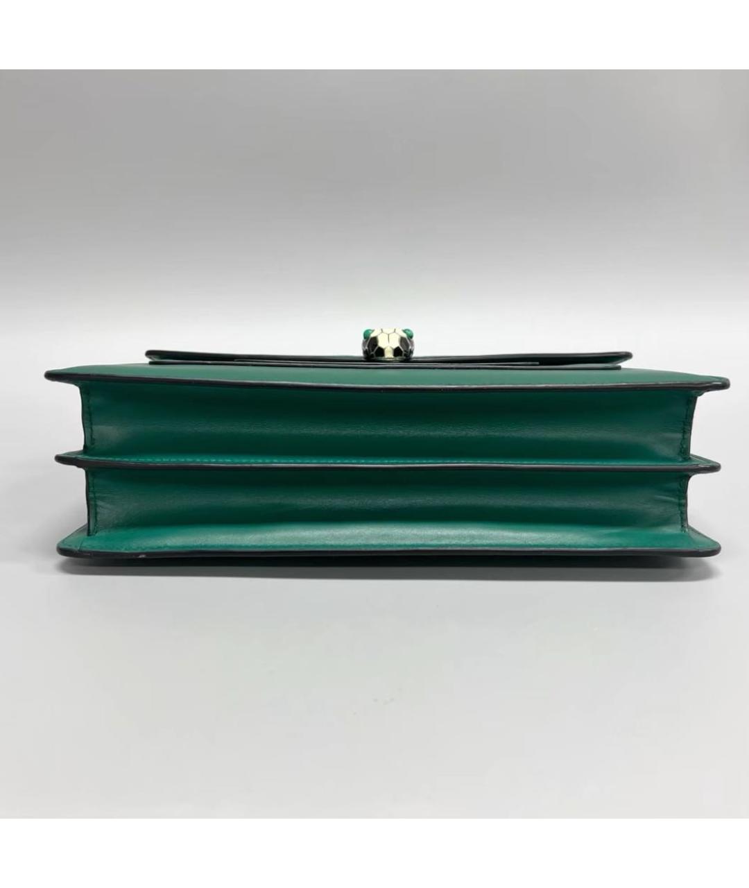 BVLGARI Зеленая кожаная сумка с короткими ручками, фото 2