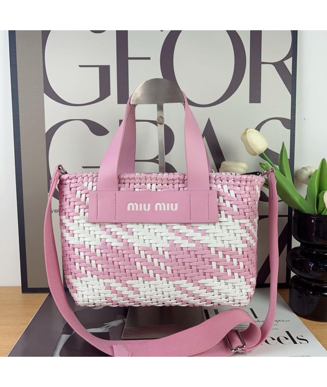 MIU MIU Розовая сумка тоут, фото 8