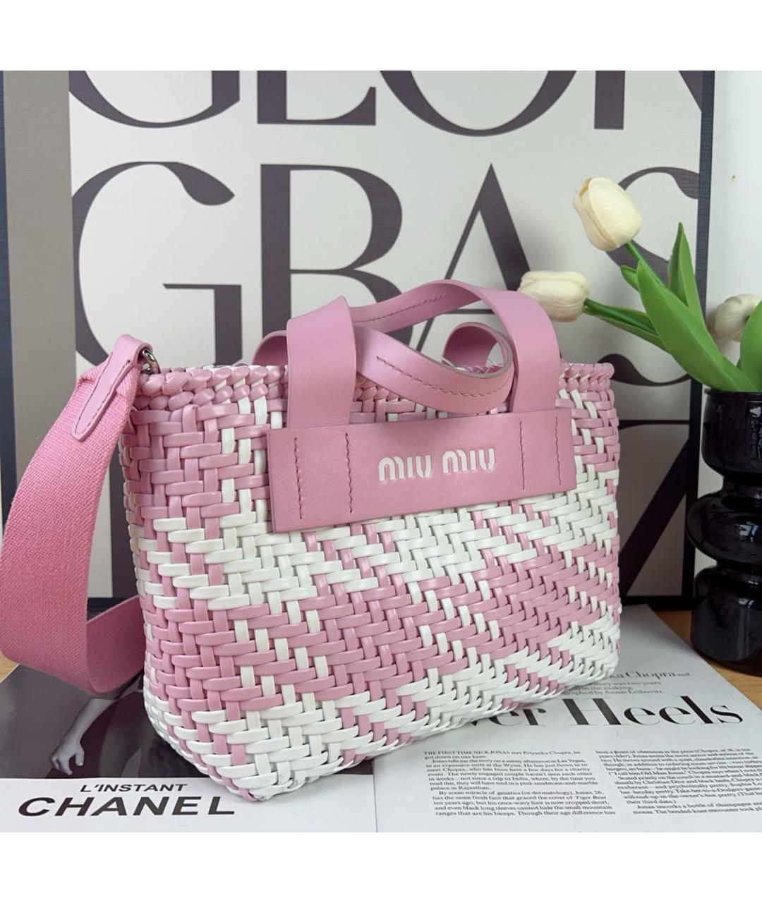 MIU MIU Розовая сумка тоут, фото 2