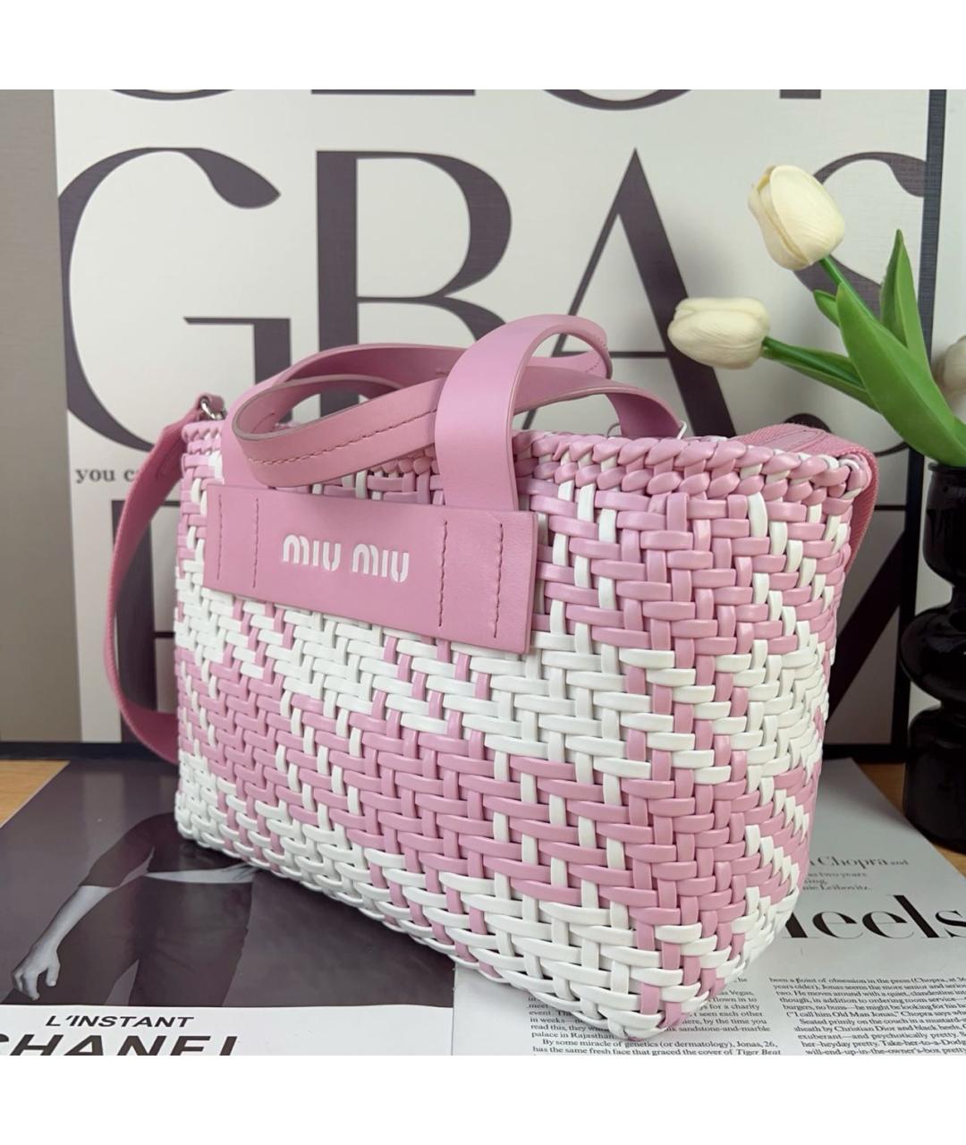 MIU MIU Розовая сумка тоут, фото 4