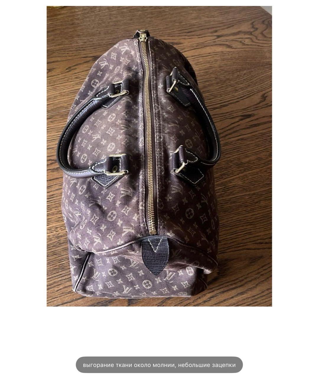 LOUIS VUITTON Коричневая тканевая сумка с короткими ручками, фото 8