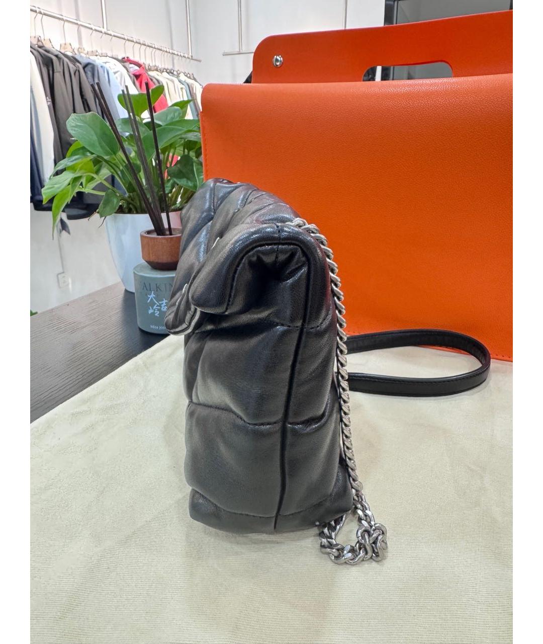 SAINT LAURENT Черная кожаная сумка через плечо, фото 7