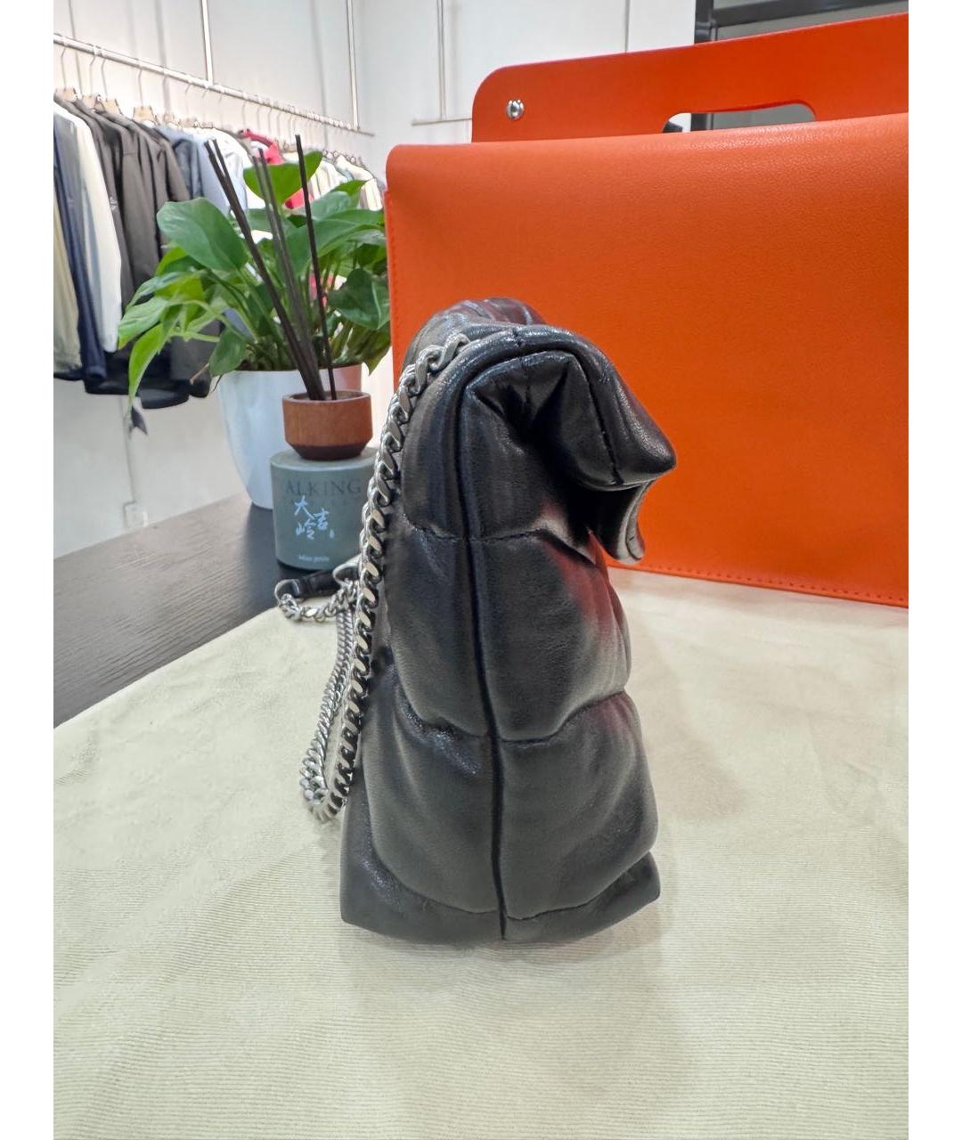 SAINT LAURENT Черная кожаная сумка через плечо, фото 6