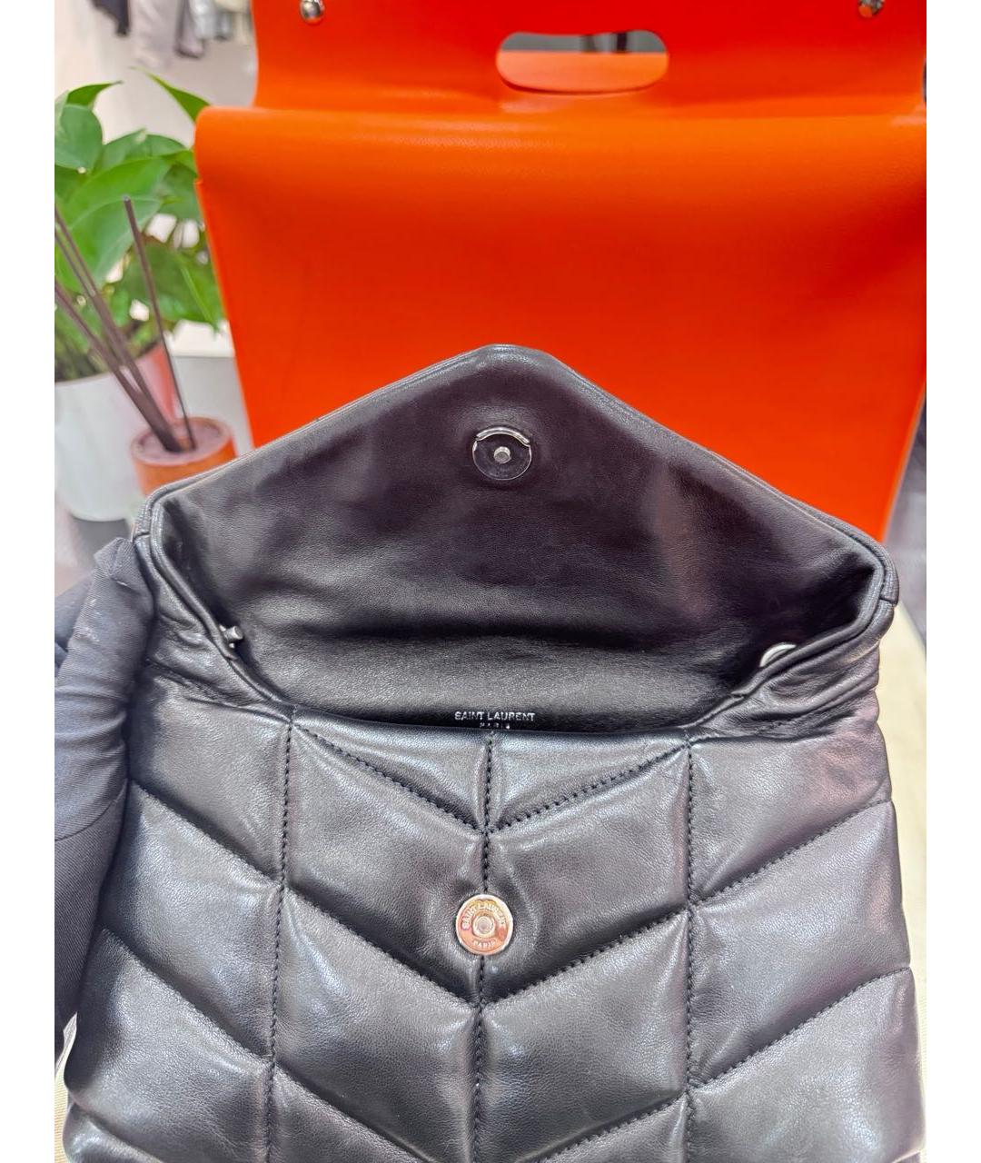 SAINT LAURENT Черная кожаная сумка через плечо, фото 8