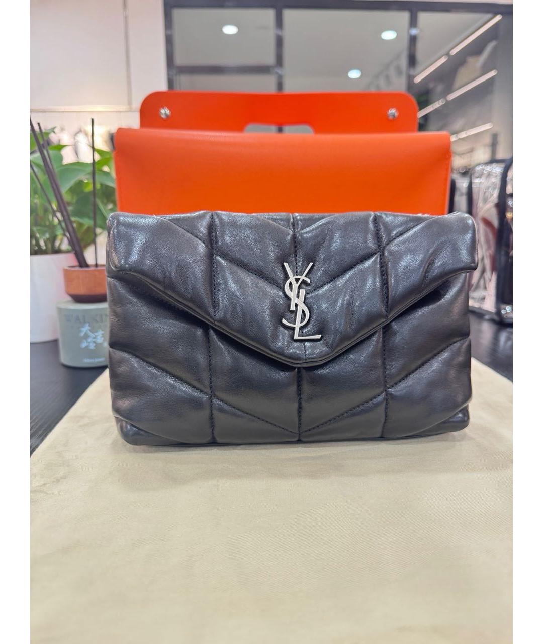 SAINT LAURENT Черная кожаная сумка через плечо, фото 2