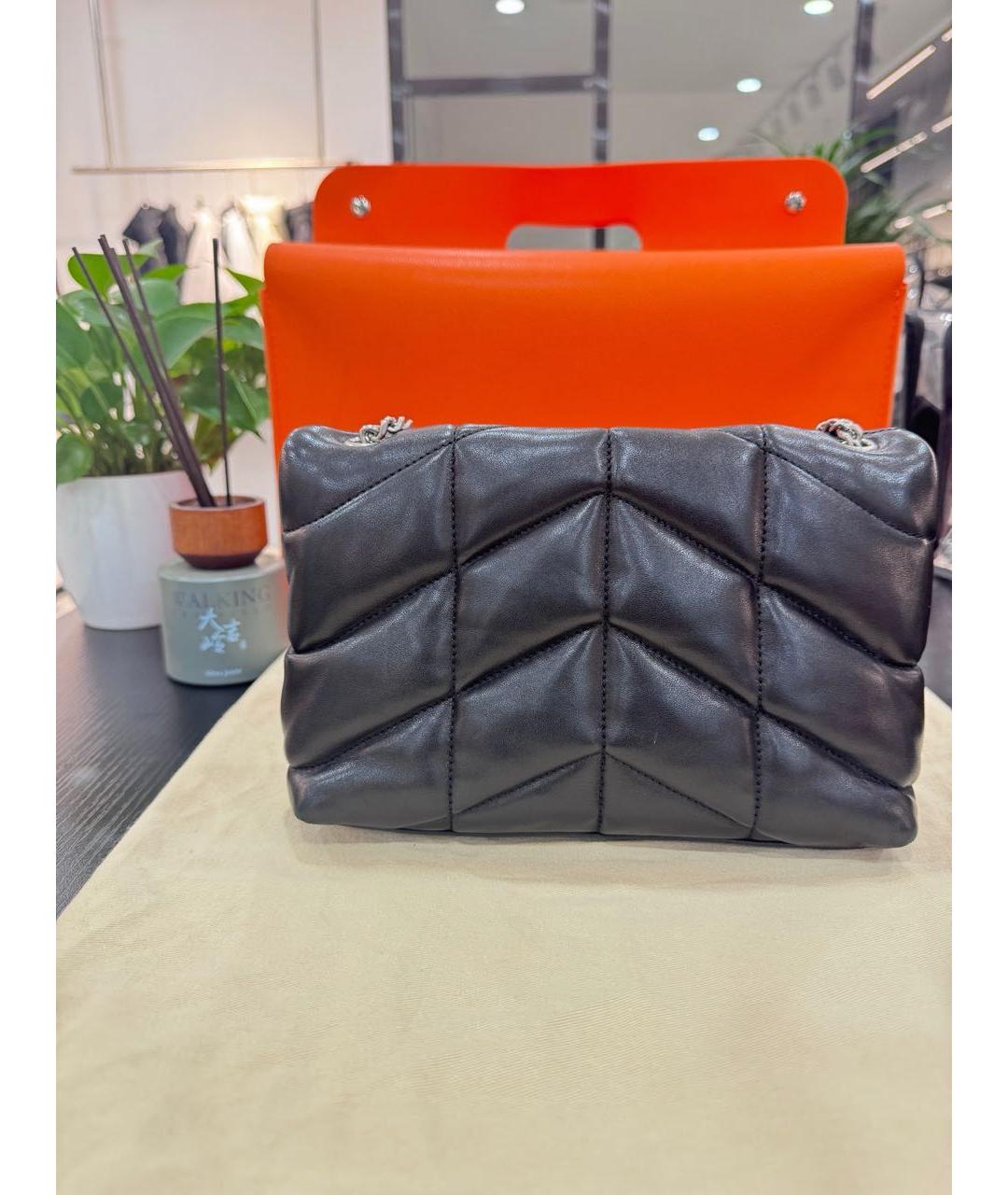 SAINT LAURENT Черная кожаная сумка через плечо, фото 3