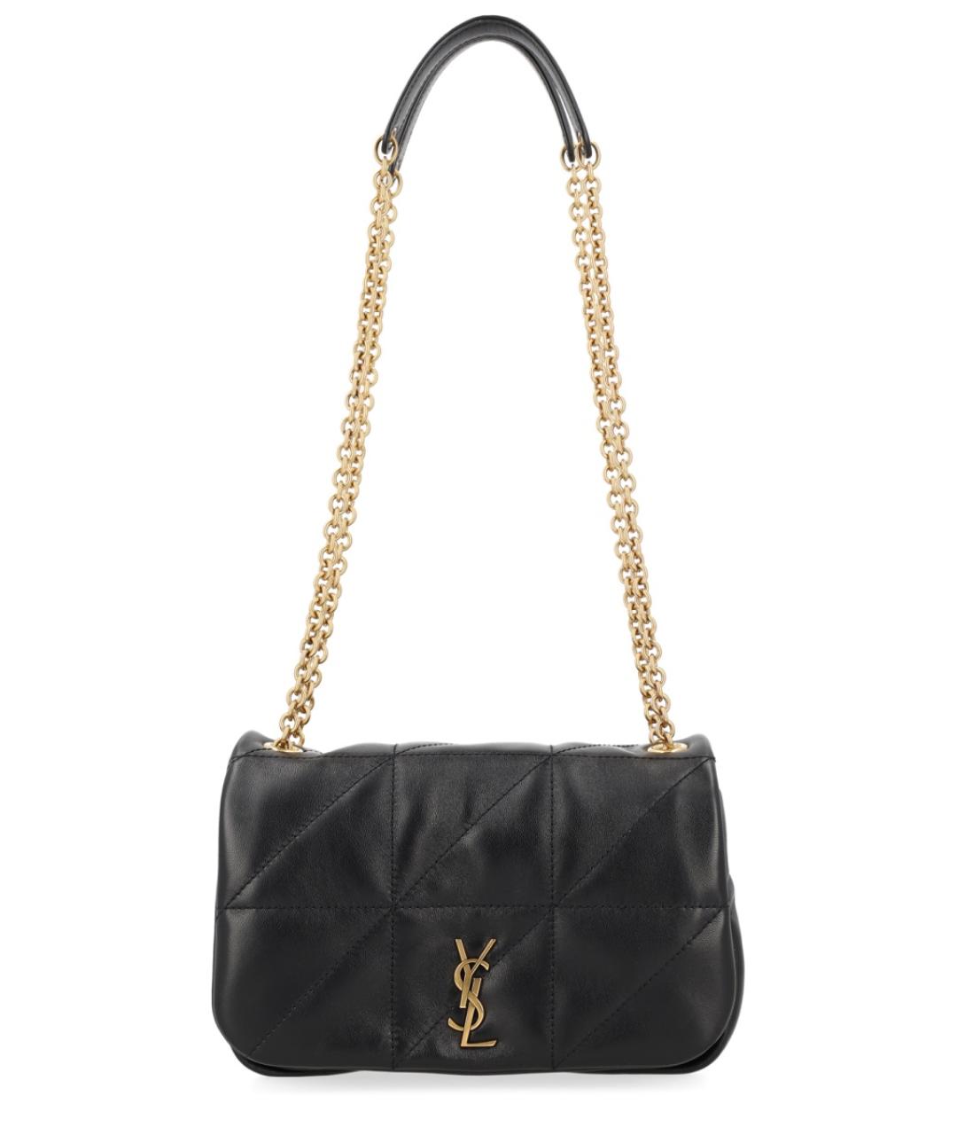 SAINT LAURENT Черная кожаная сумка через плечо, фото 1