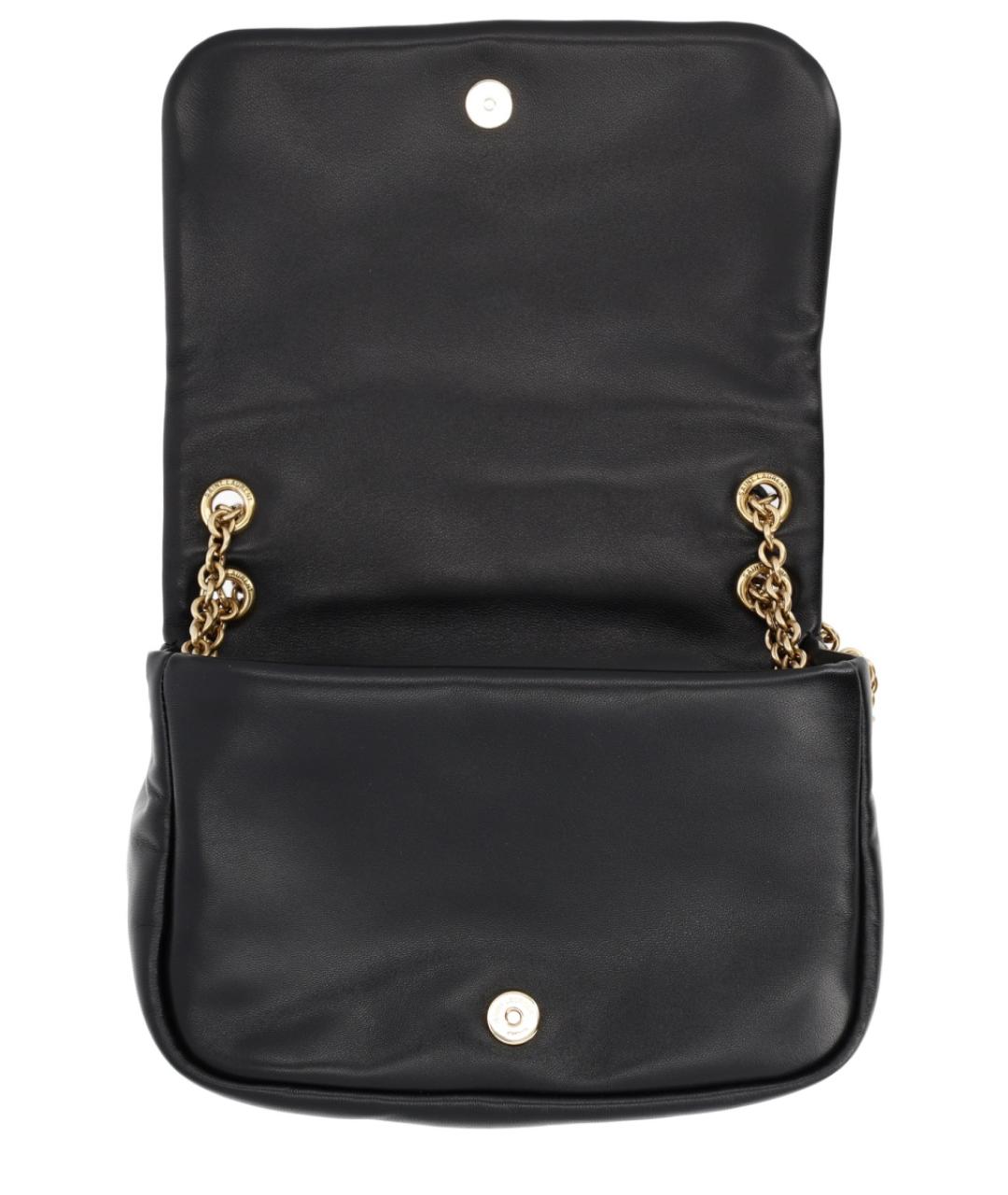 SAINT LAURENT Черная кожаная сумка через плечо, фото 3