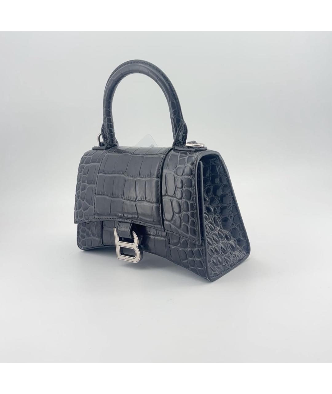 BALENCIAGA Черная кожаная сумка с короткими ручками, фото 3