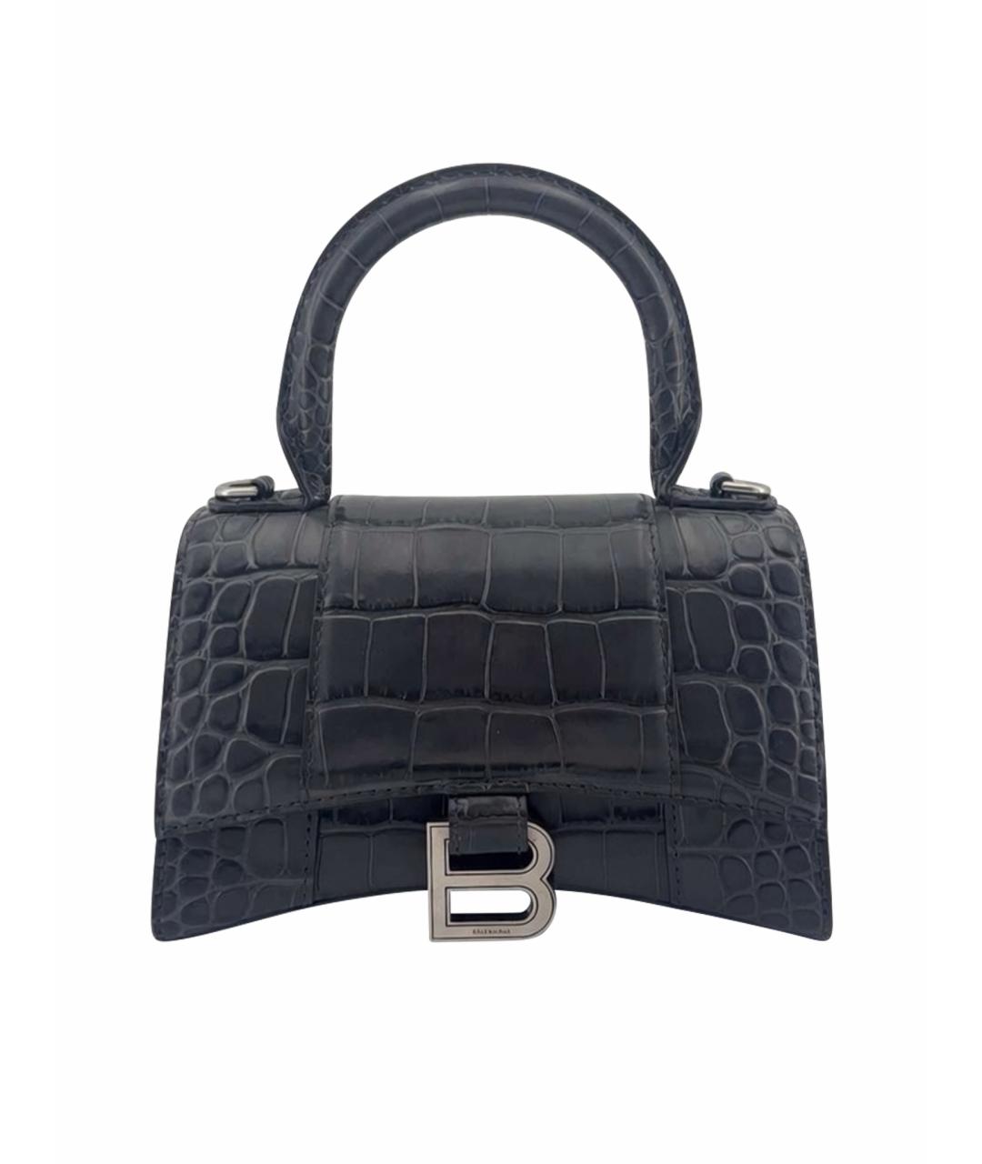 BALENCIAGA Черная кожаная сумка с короткими ручками, фото 1