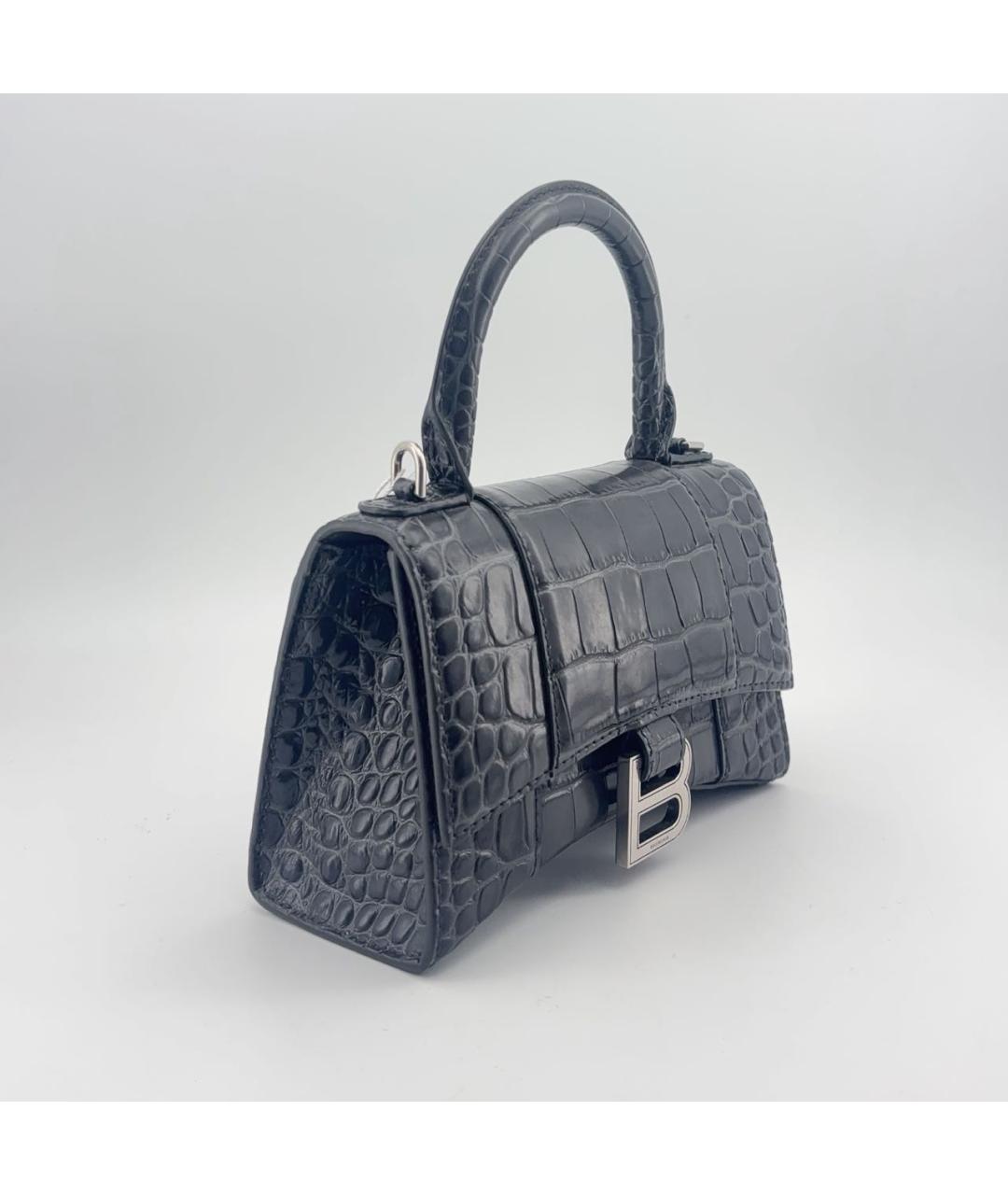 BALENCIAGA Черная кожаная сумка с короткими ручками, фото 6