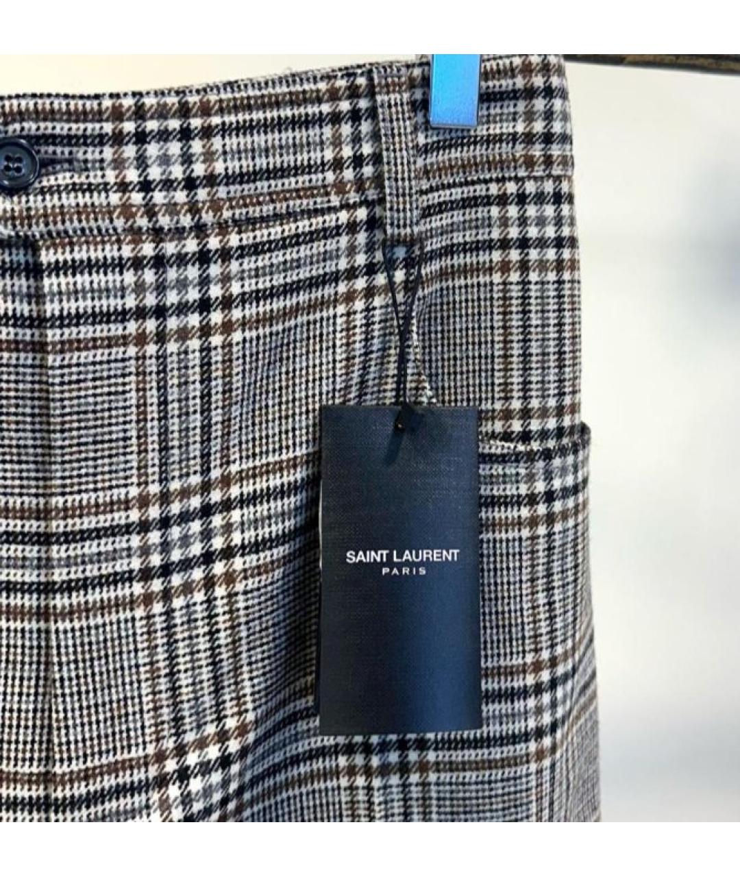 SAINT LAURENT Антрацитовые шерстяные шорты, фото 3