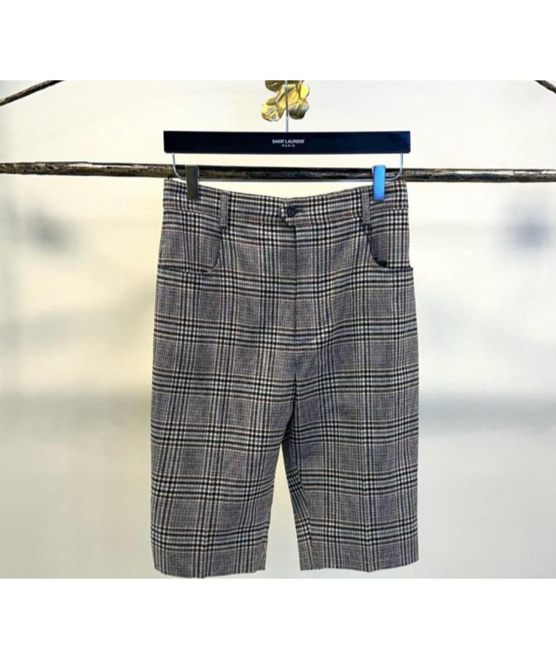 SAINT LAURENT Антрацитовые шерстяные шорты, фото 4