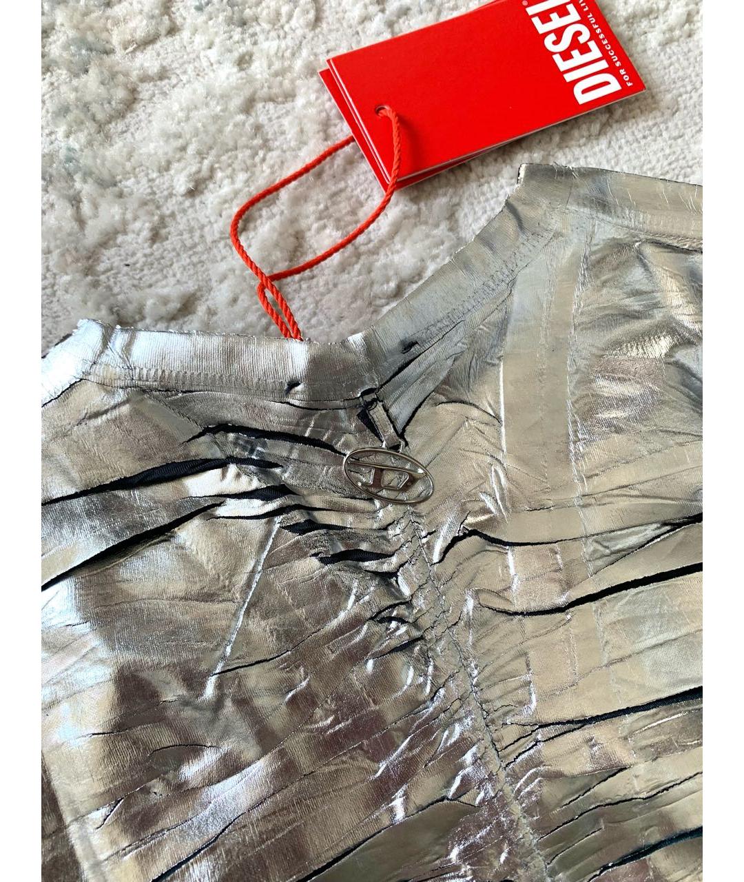 DIESEL Серебряная ацетатная футболка, фото 7