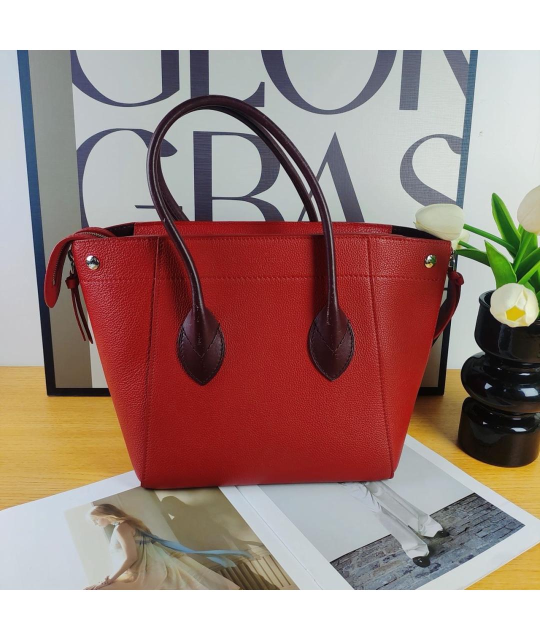 LOUIS VUITTON Красная кожаная сумка через плечо, фото 5