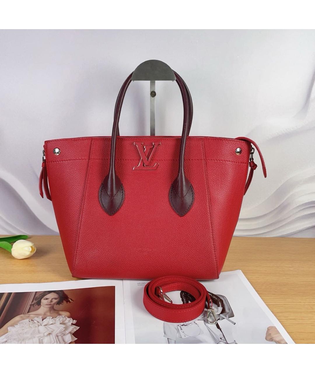 LOUIS VUITTON Красная кожаная сумка через плечо, фото 2