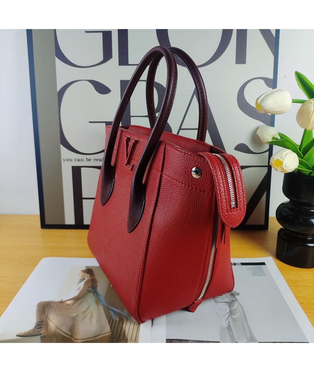 LOUIS VUITTON Красная кожаная сумка через плечо, фото 4