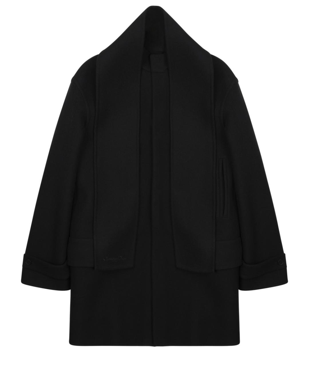 CHRISTIAN DIOR Черный шерстяной тренч/плащ, фото 1