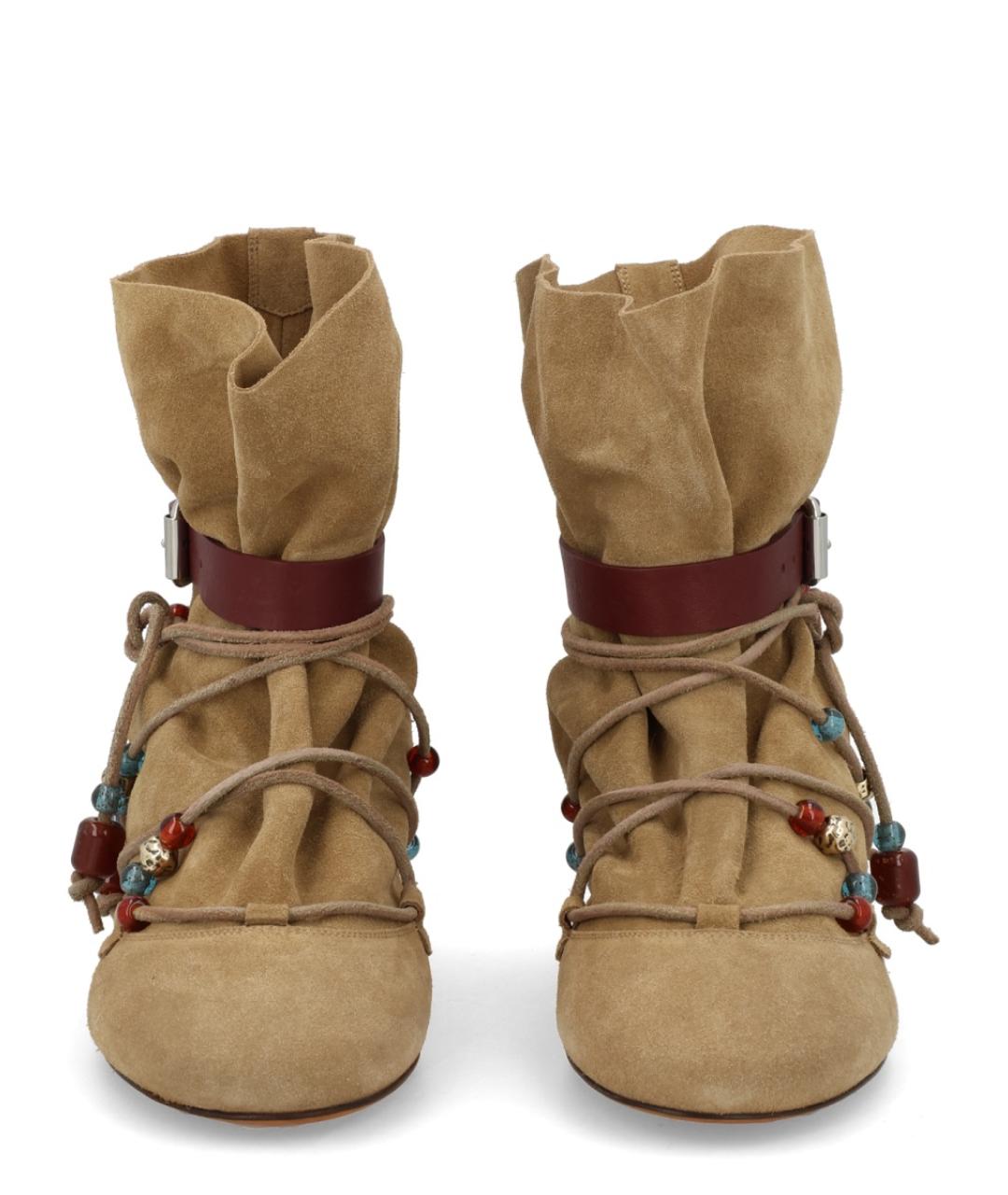 ISABEL MARANT Бежевые замшевые полусапоги, фото 3