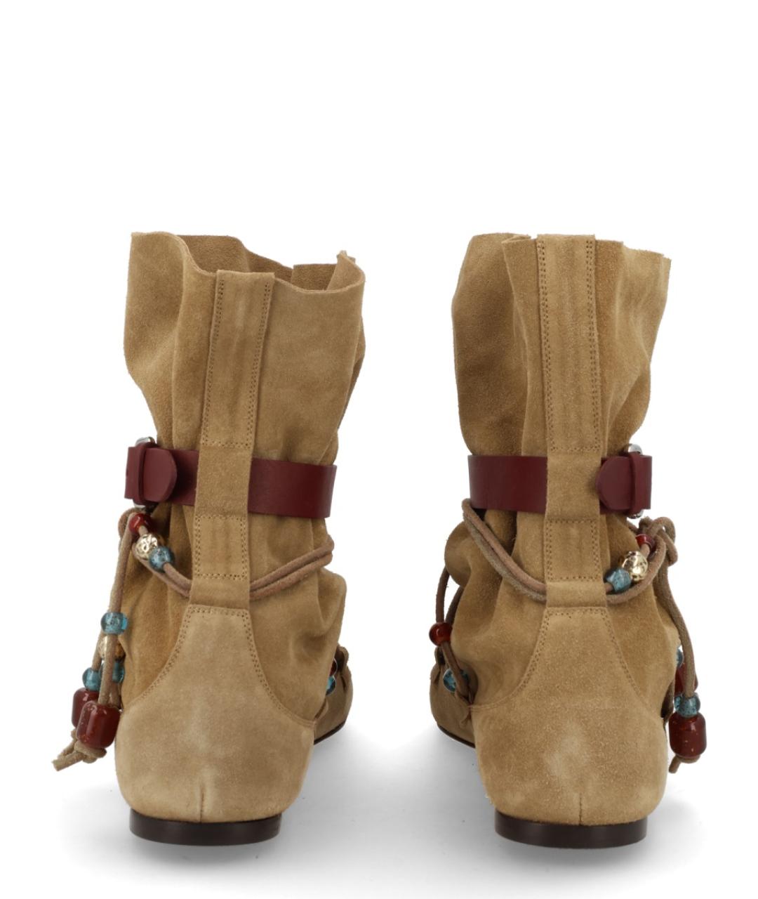 ISABEL MARANT Бежевые замшевые полусапоги, фото 4