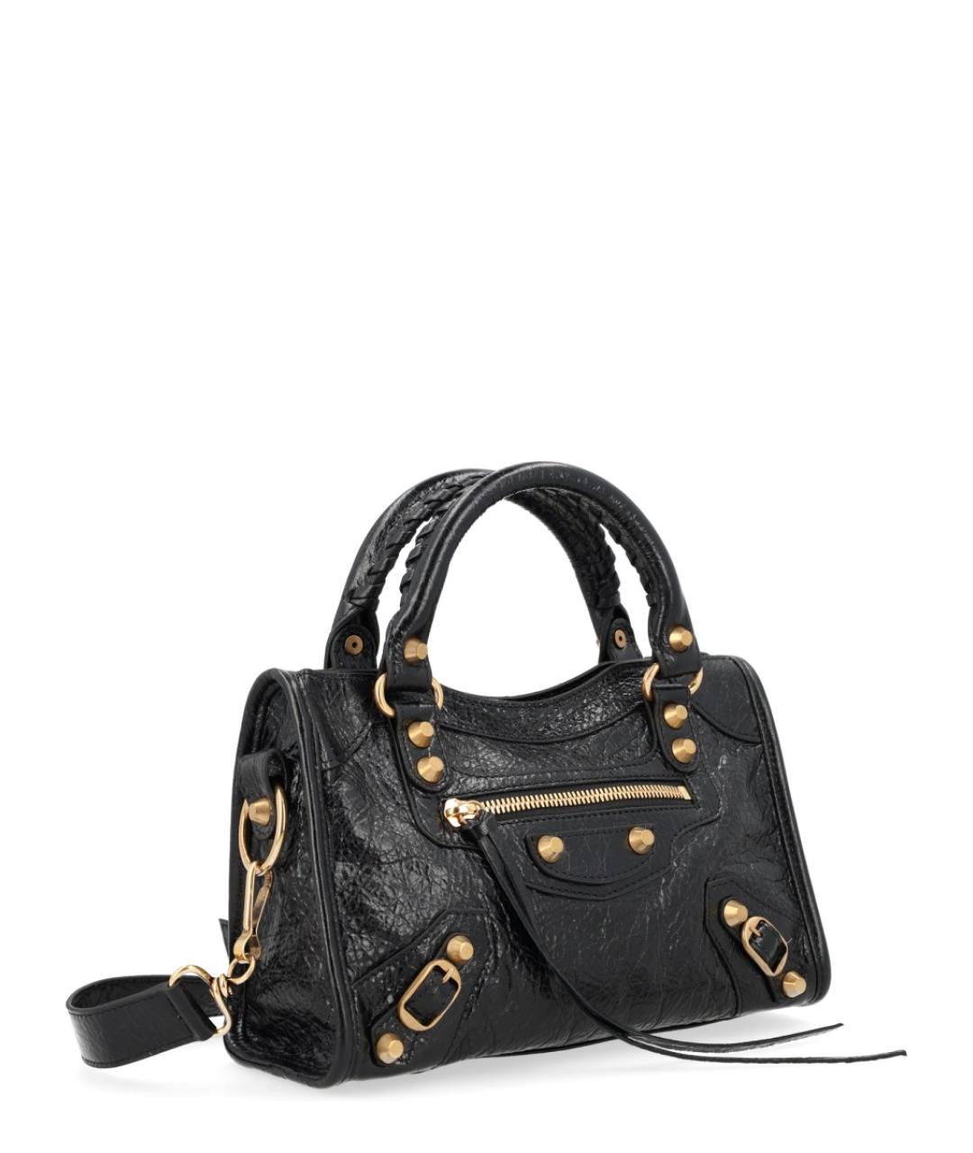 BALENCIAGA Черная кожаная сумка тоут, фото 3