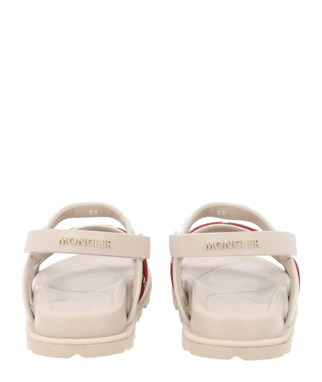 MONCLER Белые кожаные сандалии, фото 4