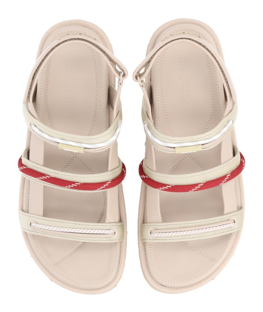 MONCLER Белые кожаные сандалии, фото 5