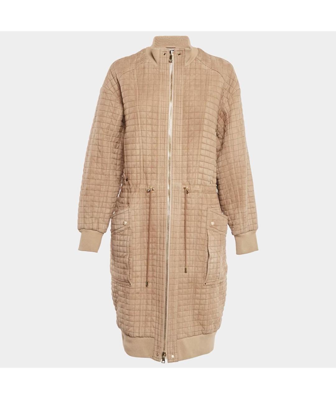 BALMAIN Бежевое замшевое пальто, фото 6